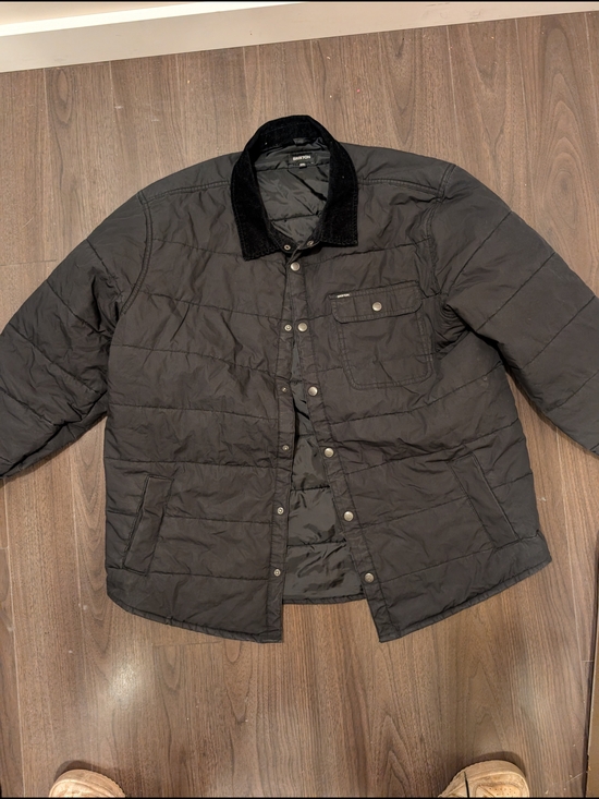 Other - Men's Black Quilted Jacket with Corduroy Collar